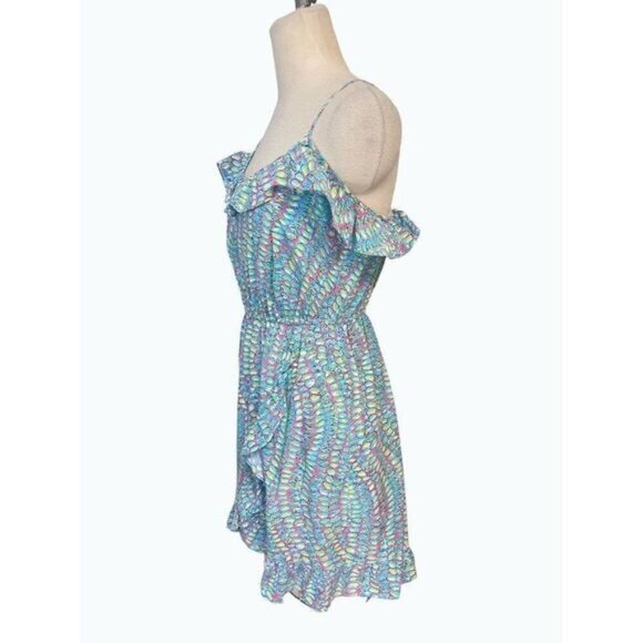 Lilly Pulitzer Kalen Multi Clam Jam Flounce Ruffle Faux Wrap Dress Medium - Picture 4 of 8